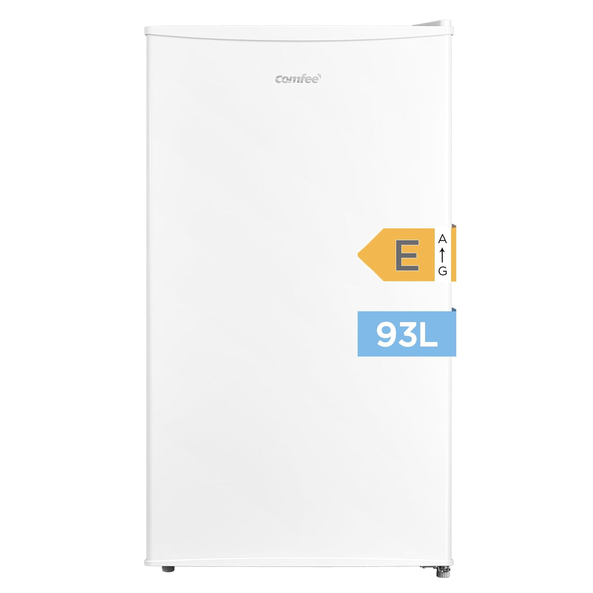 Comfee' RCD93WH2(E) Réfrigérateur à une porte, 93 L, Contrôle de la température, Pose libre sous le comptoir, Silencieux, Blanc