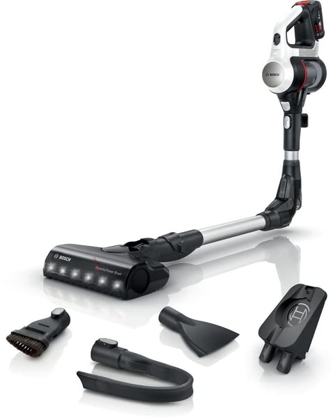 Bosch Electroménager Unlimited 7, BBS711W, aspirateur Balai, autonomie de 40 Min, Brosse motorisée avec éclairage LED, Batterie 3.0 Ah Power for All, Tube Flexible, Poids léger, Accessoires, Blanc