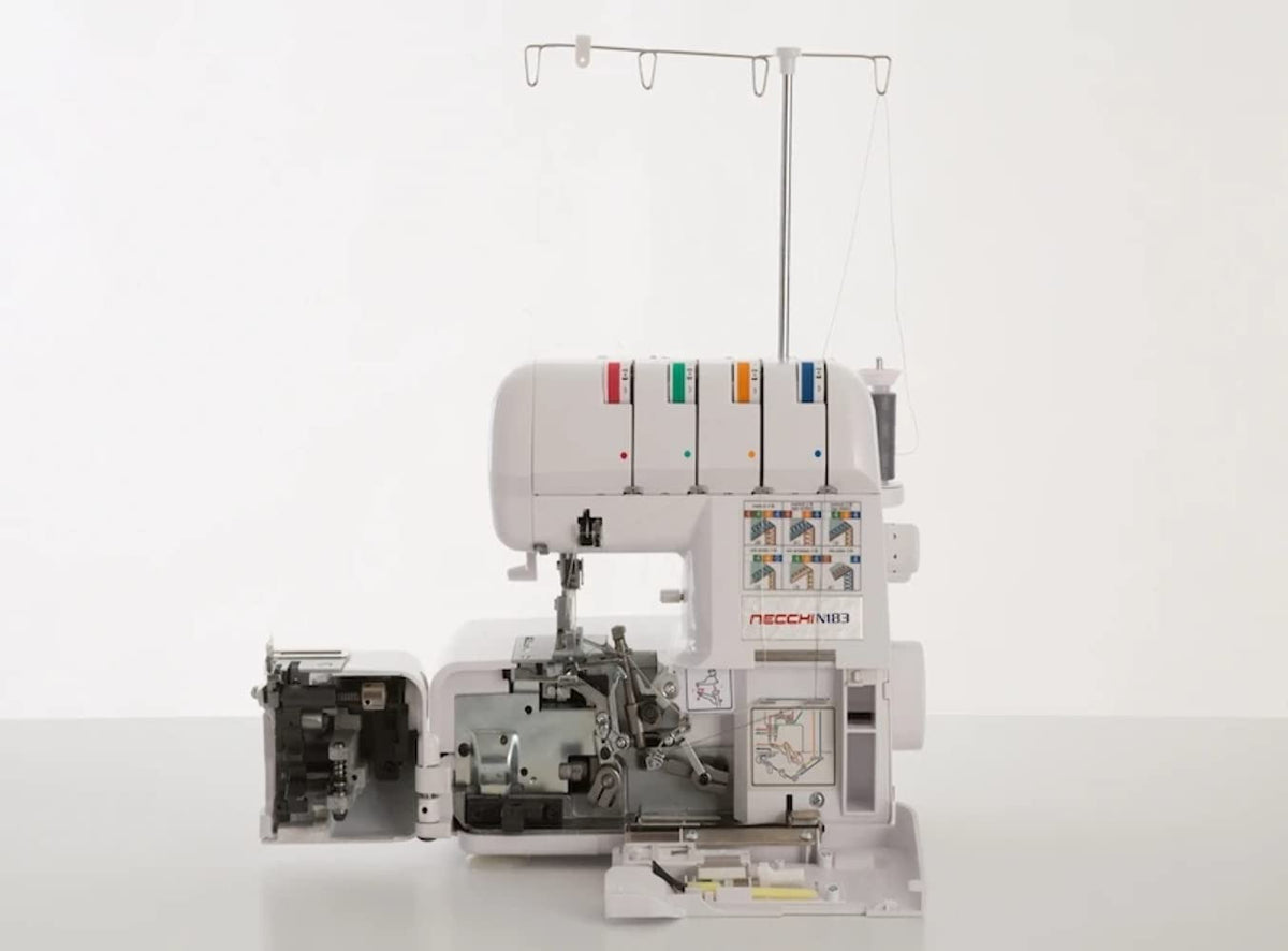 Necchi N183 Machine à coudre, intérieur en aluminium moulé sous pression, coque en ABS, blanc, régulier