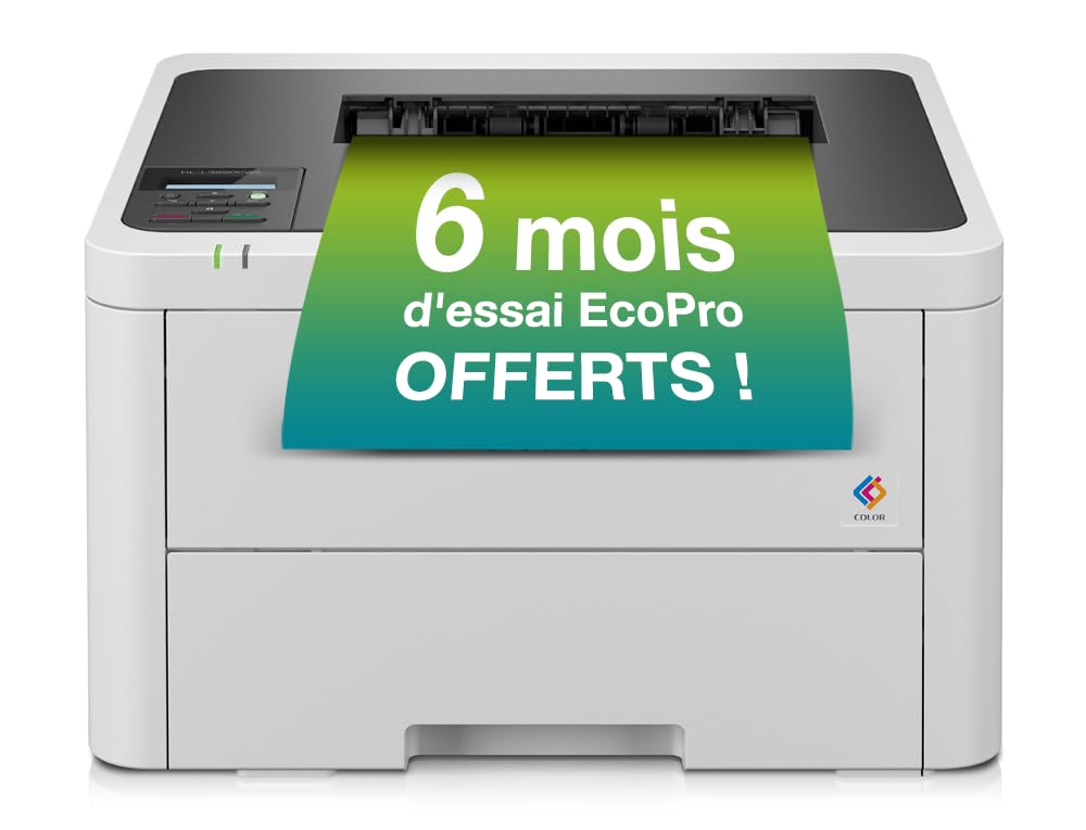 Brother HL-L3220CWE - Imprimante Laser Couleur - Wifi, USB - Imprime jusqu'à 18 Pages par minute - Eligible à l'abonnement d'encre EcoPro.