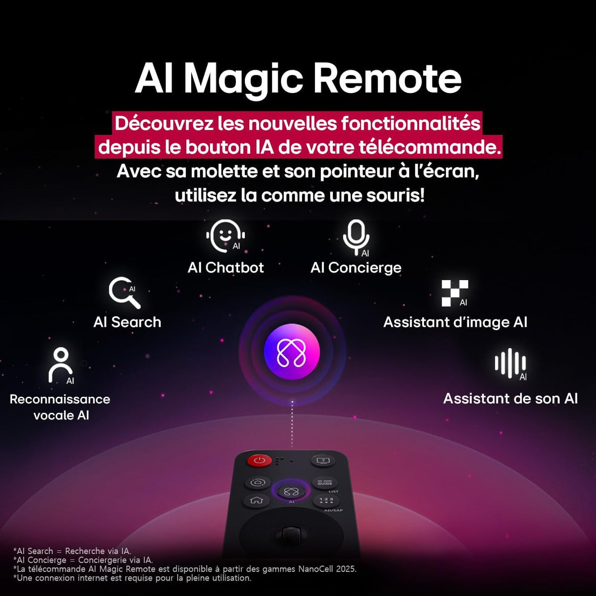LG TV QNED AI 2025 | 43QNED8E | 43'' (108cm) | 4K UHD | HDR10 | webOS 25 | Télécommade AI Magic Remote | Alexa, Google Assistant | Netflix Disney+ CANAL+ Prime Video | AirPlay 2 | Luminosité éclatante