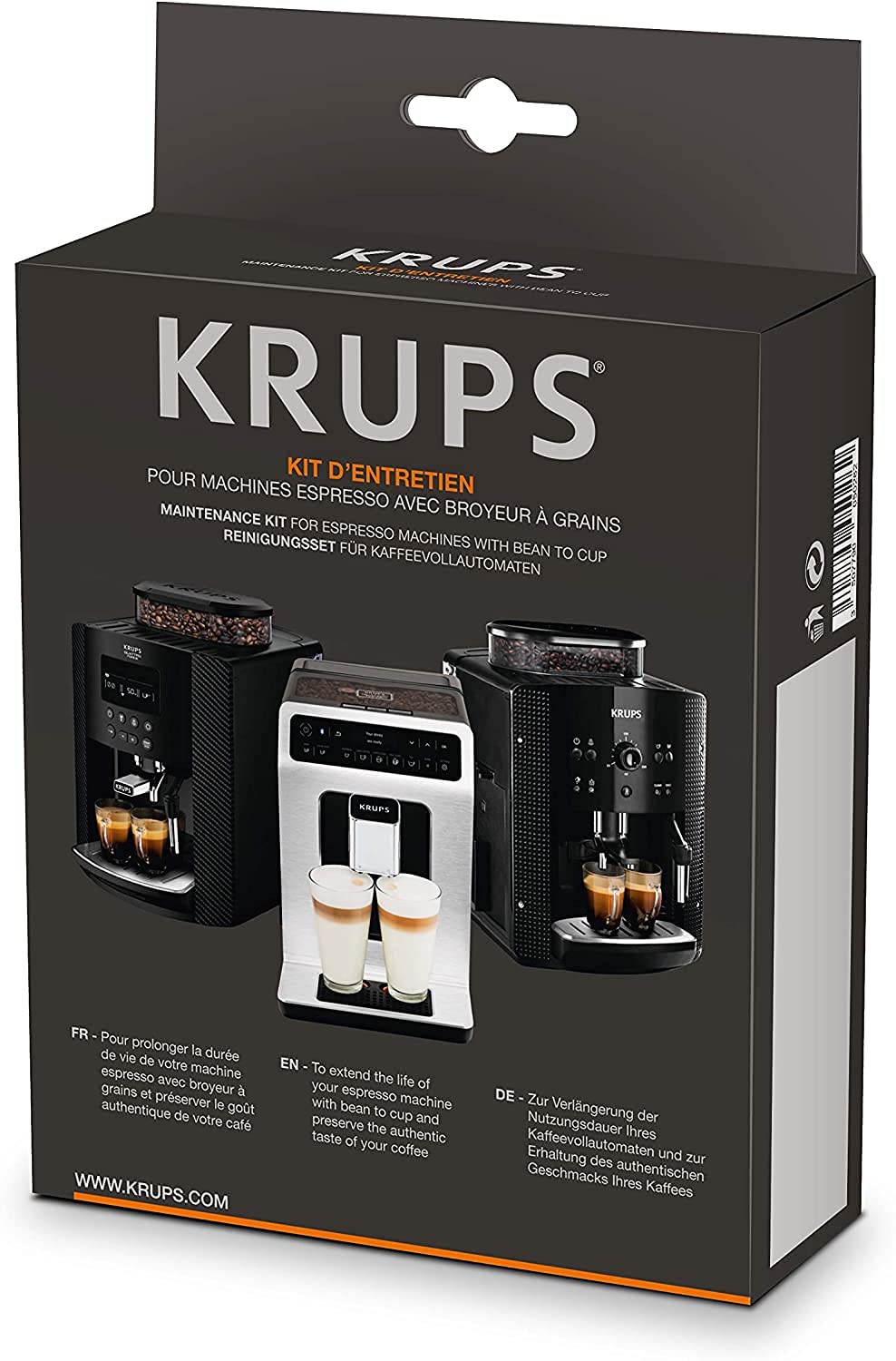 KRUPS Essential Machine à café à grain, Machine à café, Broyeur grain, Cafetière expresso, Cappuccino & Kit entretien Full Auto Expresso Broyeur XS530