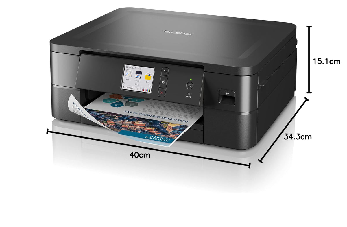 Brother DCP-J1140DW | Multifonction 3-en-1 Jet d'Encre Couleur | A4 | Wi-FI | Mini Essential, Noir, Entrée de gamme