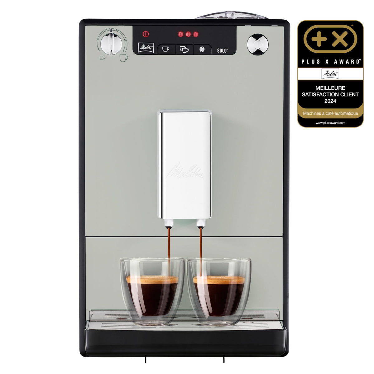 Melitta Solo Sandy Grey, Machine à Café à Grains avec Broyeur et Système d'Extraction des Arômes, Affichage LED, Mode 1 à 2 Tasses, Expresso, Automatique, E950-777, 1400W