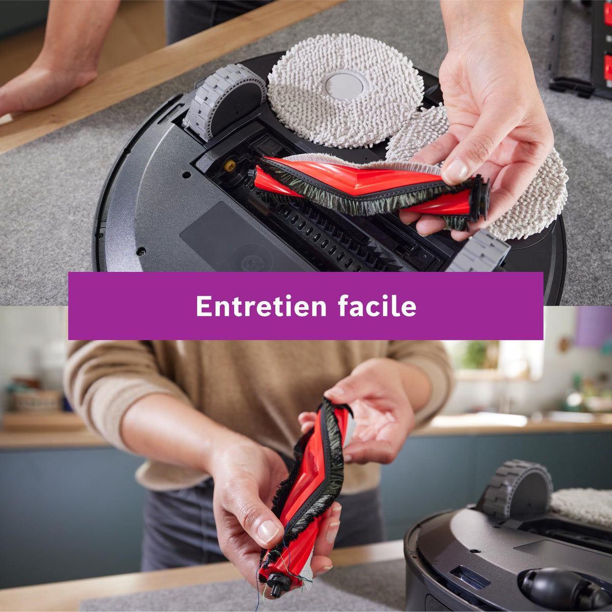 Bosch Spotless Max BCRDW3B, Robot aspirateur-Laveur avec caméra Smart Vision, serpillère rotative, 11 000 Pa, Station de Service sèche-Humide, Application Home Connect, Noir
