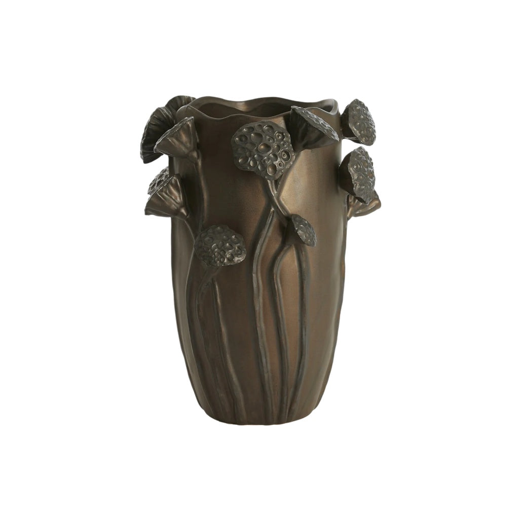 Vase décoratif en métal pour arrangement floral - 15 x 15 x 30