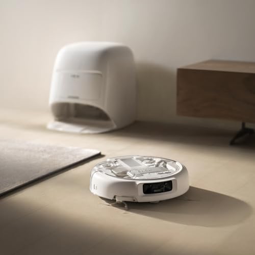 DJI ROMO A Robot Aspirateur Laveur avec Robot Transparent, Aspirateur Robot de 25 000 Pa, détection de Niveau Drone, 200 Jours sans Maintenance, Lavage et séchage Auto des tampons de serpillière