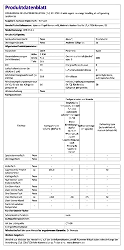 Bomann DTR 353 réfrigérateur-congélateur Autoportante 208 L E Noir, Argent