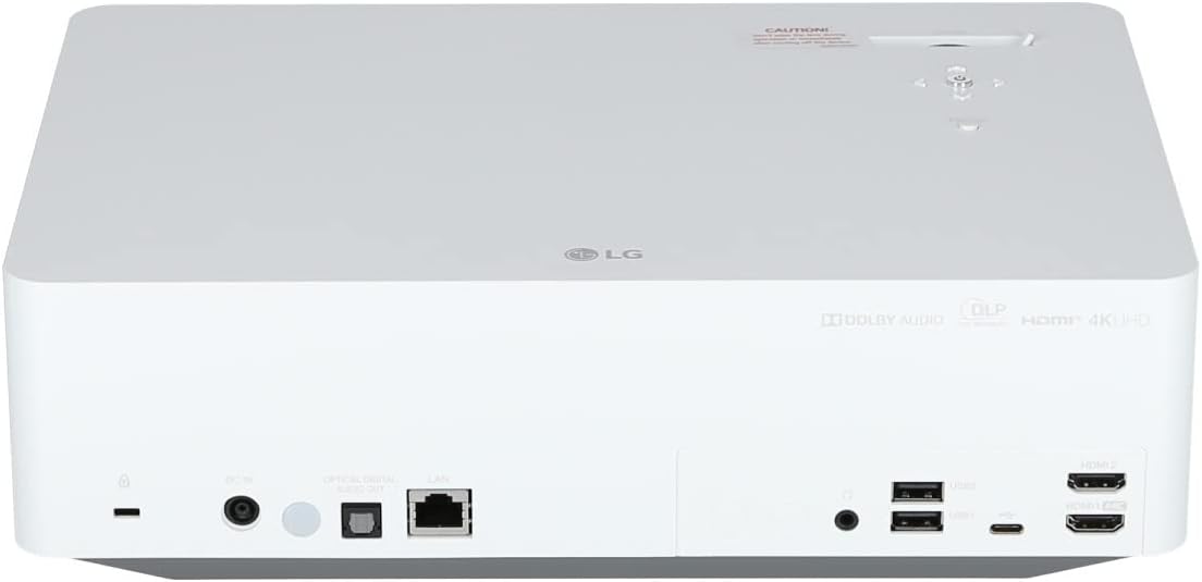LG CineBeam Vidéoprojecteur LED HU70LS Home Cinema 1500 Lumen, 4K UHD 2160p, Projection Entre 60"~140", webOS 4.5, Bluetooth Audio, Haut-parleurs inté