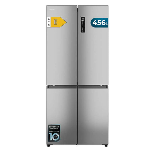 Cecotec Réfrigérateur 4 Portes Semi-Intégrable Total No Frost Bolero CoolMarket 4D 456 SBI Inox E, Extra Capacité Max 456 L, Hauteur 189 cm et 83 cm Largeur, MetalFlexCooling, Compresseur Inverter