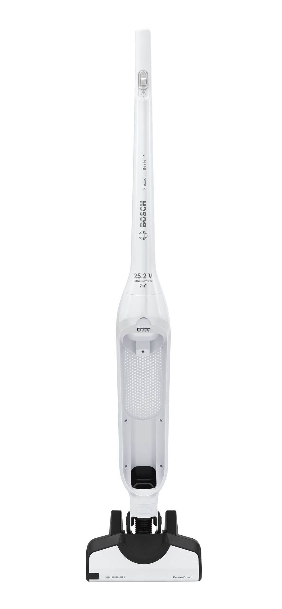 Bosch Flexxo 25.2V Série I 4 – Aspirateur Rechargeable sans Fil 2 en 1, aspirateur Balai et aspirateur à Main, autonomie de 55 Min, avec la Technologie Bosch Lithium-ION, Couleur Blanc