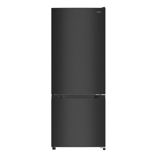 CHIQ Réfrigérateur congélateur FBM205L42-205L (153 + 52),Classe énergétique E, 39 dB, Acier noir, Low frost, Portes réversibles