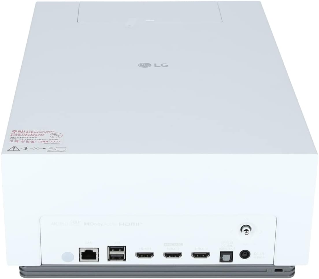 LG Electronics CineBeam Vidéoprojecteur Laser HU710PW Home Cinema 2000 Lumen, 4K UHD 2160p, Projection Entre 40"~300", Smart webOS 6.0, Bluetooth Audio, Haut-parleurs intégrés, pour Apple & Android