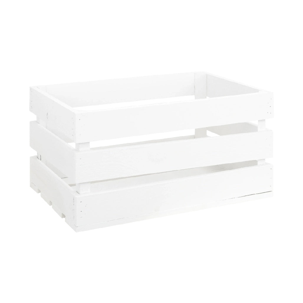 Corbeille de rangement en bois blanc pour la maison - 60 x 40 x 30