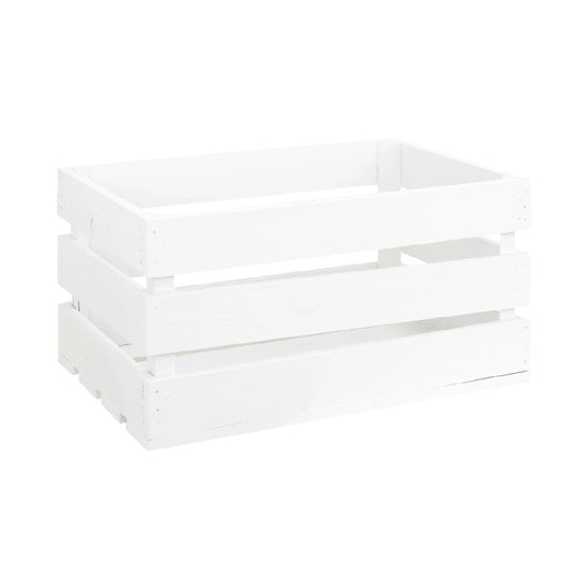 Corbeille de rangement en bois blanc pour la maison - 60 x 40 x 30