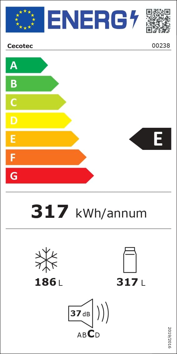 Cecotec Réfrigérateur 4 Portes No Frost Bolero CoolMarket 4D 503 Inox E, 503L, Hauteur 177,5 cm et 85,3 cm Largeur, MetalFlexCooling, Compresseur Inve