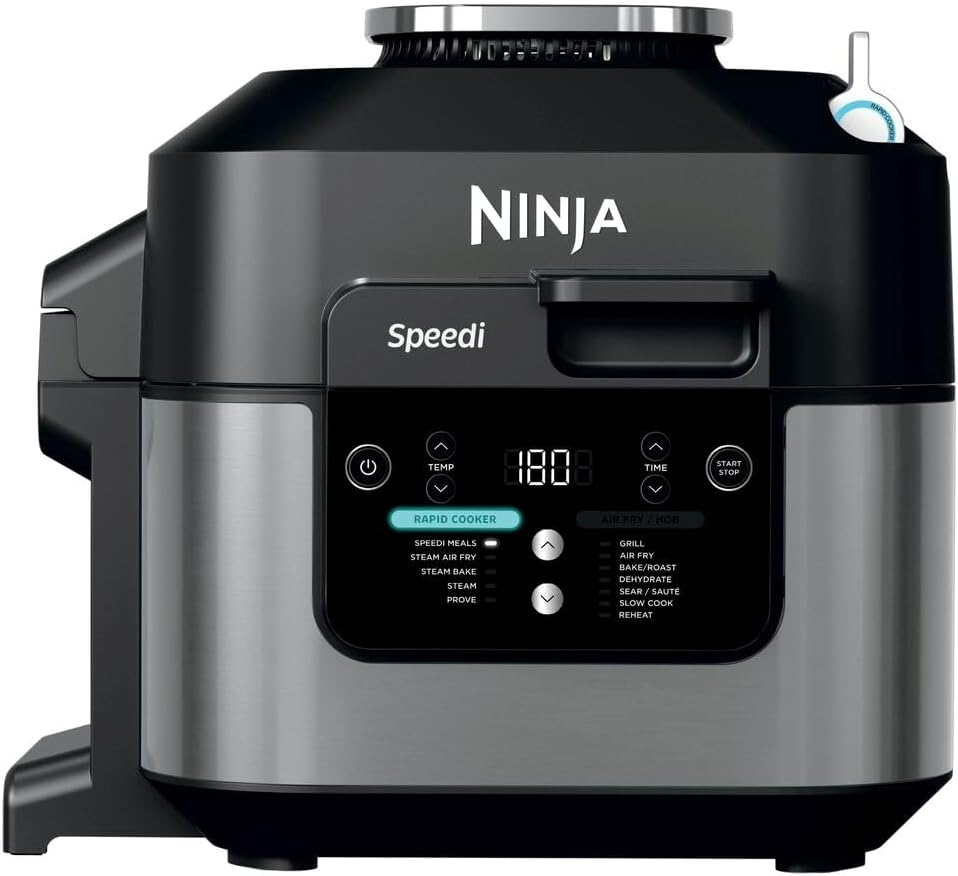 Ninja Speedi 10-en-1 Cuiseur rapide, Air Fryer, Friteuse à air et Multicuiseur, 5.7L, Repas pour 4 en 15 minutes, Vapeur, Gril, Cuire au four, Rôtir, Saisir, Mijoter et plus, Noir, ON500EU