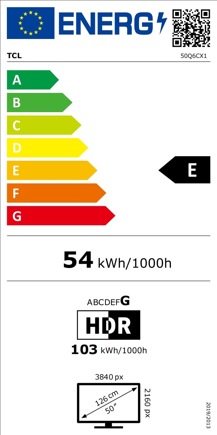 TCL 50Q6C QD-Mini LED TV, 4K HDR Premium 1000nits, Smart TV alimenté par Google (Dolby Vision IQ et Atmos, système Audio Onkyo 2.1, Motion Clarity Pro 144Hz, contrôle Vocal Mains Libres)