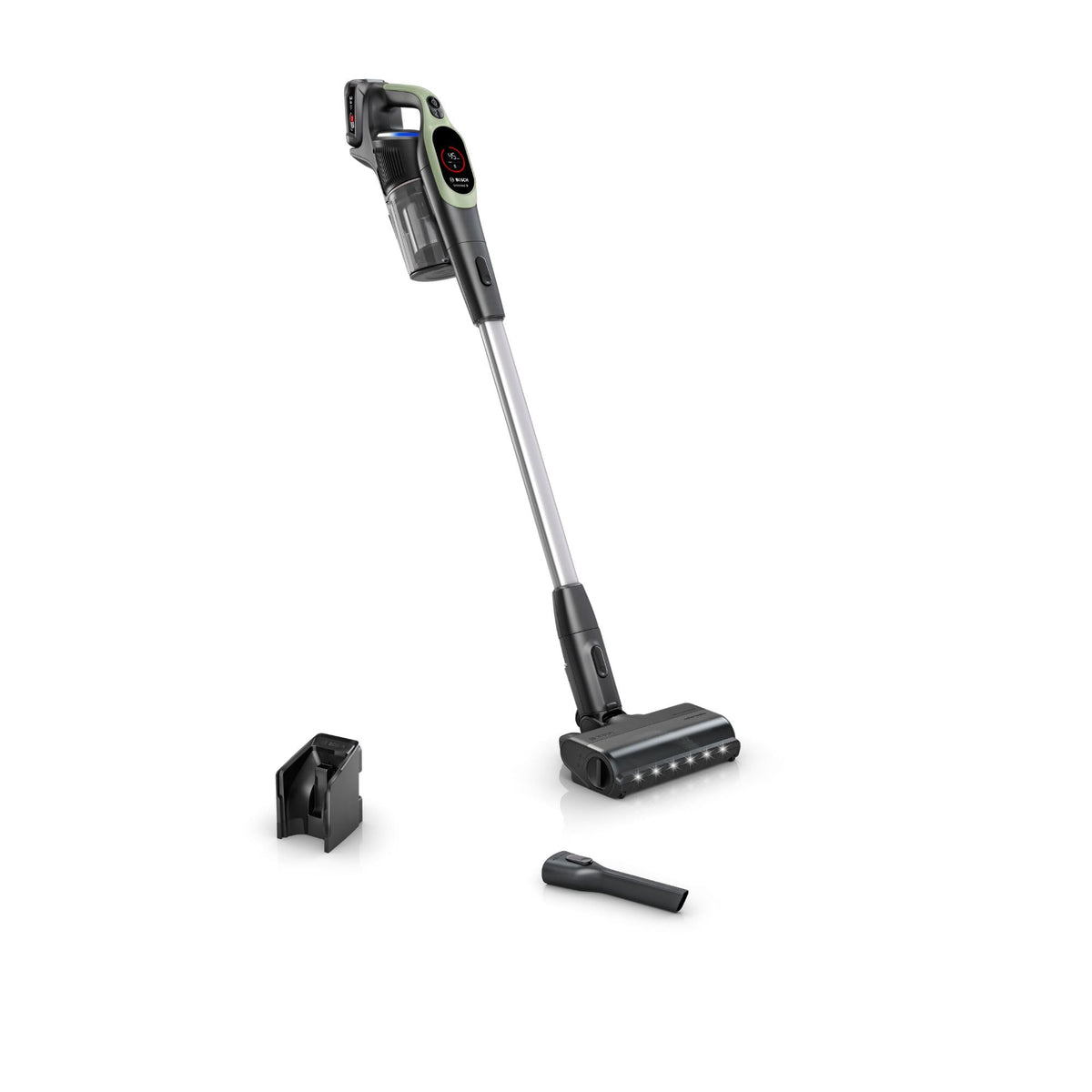 Bosch, aspirateur Balai sans Fil, Unlimited 9, Batterie 3.0 Ah, Technologie MicroClean, bac à poussières Facile à Vider, éclairage LED, Vert, BBS921TBA