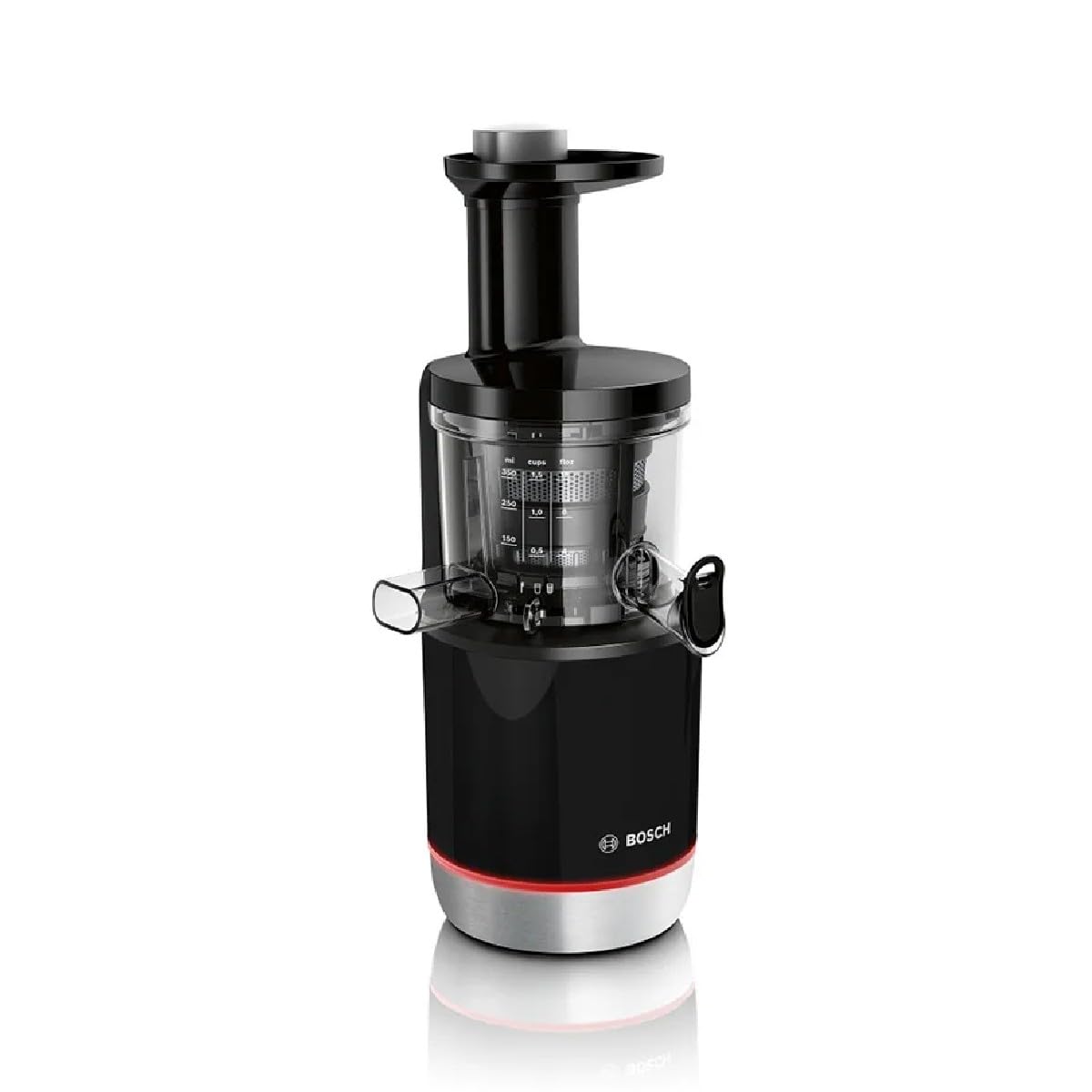 Bosch VitaExtract MESM731M Extracteur de Jus – Extraction lente pour réduire l'oxydation – Contrôle du niveau de pulpe et 3 différents filtres – 150 W – Couleur : noir