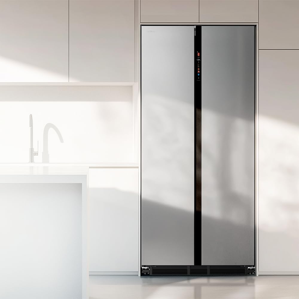 Cecotec Réfrigérateur américain Bolero CoolMarket SBS 436 SBI Inox E. Réfrigérateur américain inox, 436L, Total No Frost, Inverter Plus, MultiAirFlow, refroidissement rapide, congélation rapide.