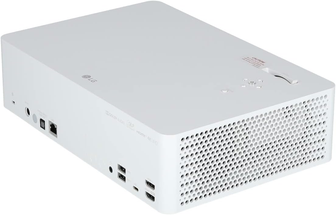 LG CineBeam Vidéoprojecteur LED HU70LS Home Cinema 1500 Lumen, 4K UHD 2160p, Projection Entre 60"~140", webOS 4.5, Bluetooth Audio, Haut-parleurs inté