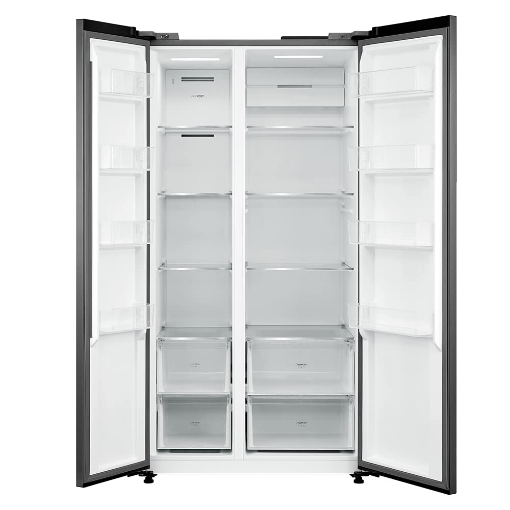 Cecotec Réfrigérateur américain 2 portes Bolero CoolMarket SBS 592 INOX. 592 litres, 177,5 cm de haut et 91 cm de large, faible consommation, moteur onduleur