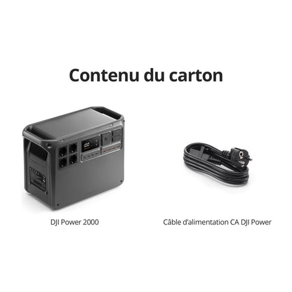 DJI Power 2000, station électrique portable 2 048 Wh (Batterie LFP), format compact, sortie stable de 3 000 W, recharge de 0–80% en 45 min, générateur électrique portable pour maison & camping