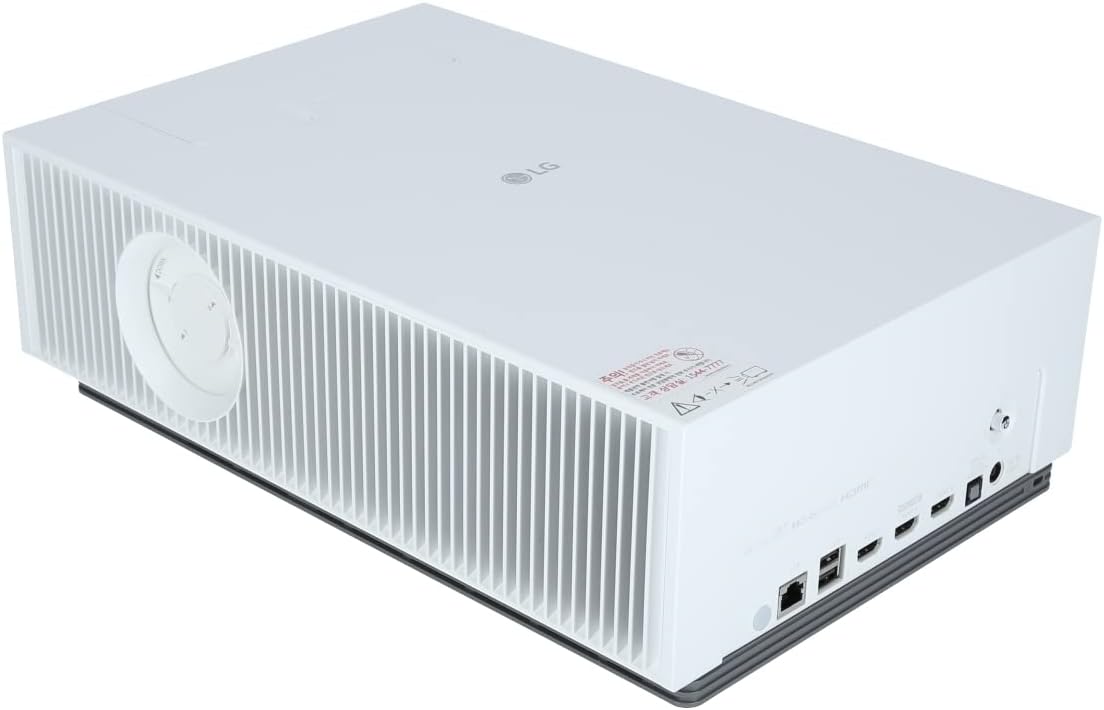 LG Electronics CineBeam Vidéoprojecteur Laser HU710PW Home Cinema 2000 Lumen, 4K UHD 2160p, Projection Entre 40"~300", Smart webOS 6.0, Bluetooth Audio, Haut-parleurs intégrés, pour Apple & Android