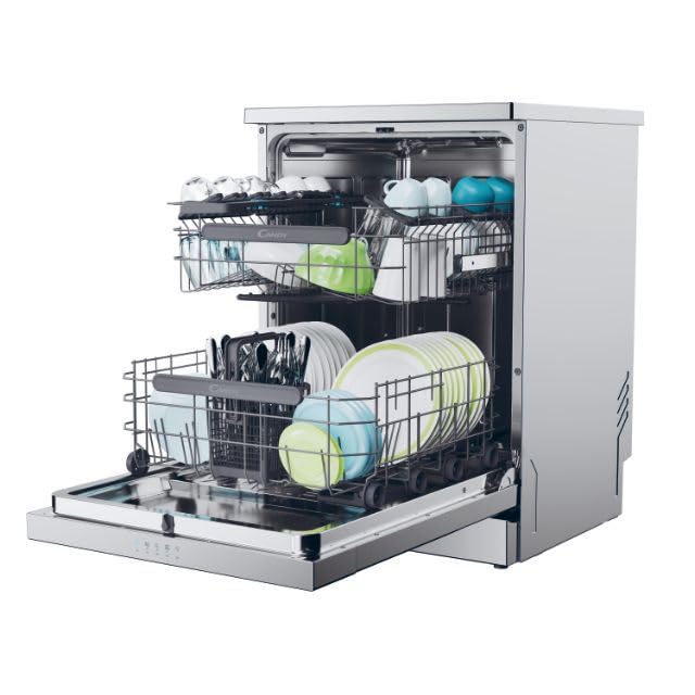 CANDY - Lave-Vaisselle - Rapido - 14 Couverts - Classe Énergétique E - Maxi Cuve, Wash & Dry 35 min, Ouverture Automatique, Contrôle à Distance - Blanc - 60 x 85 cm - Modèle CF 4E7L0A