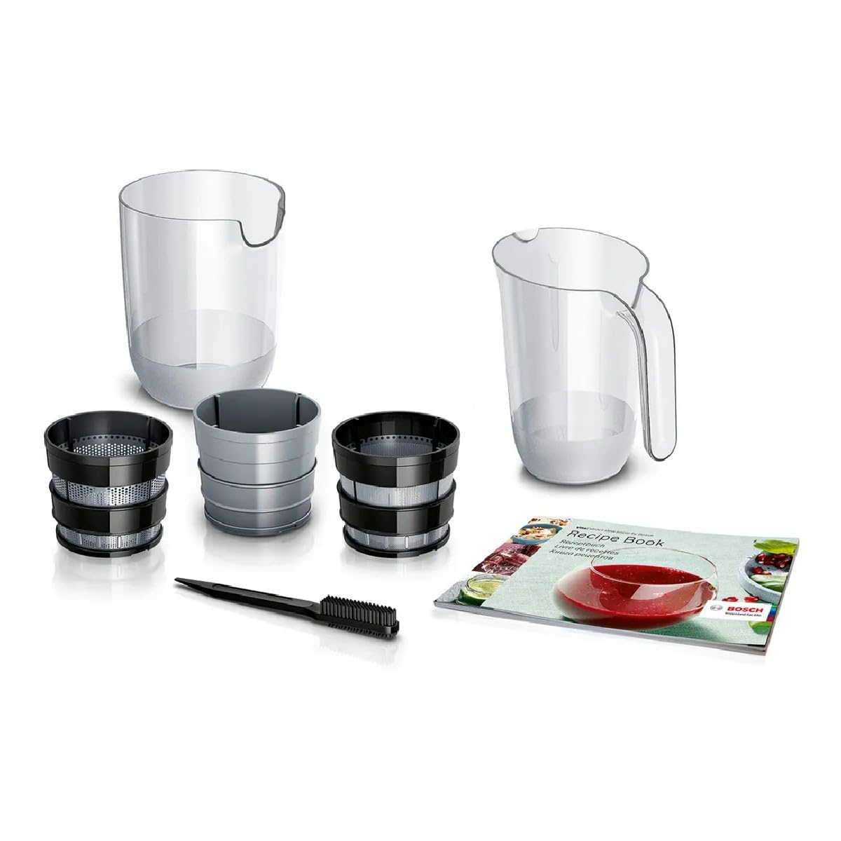 Bosch VitaExtract MESM731M Extracteur de Jus – Extraction lente pour réduire l'oxydation – Contrôle du niveau de pulpe et 3 différents filtres – 150 W – Couleur : noir