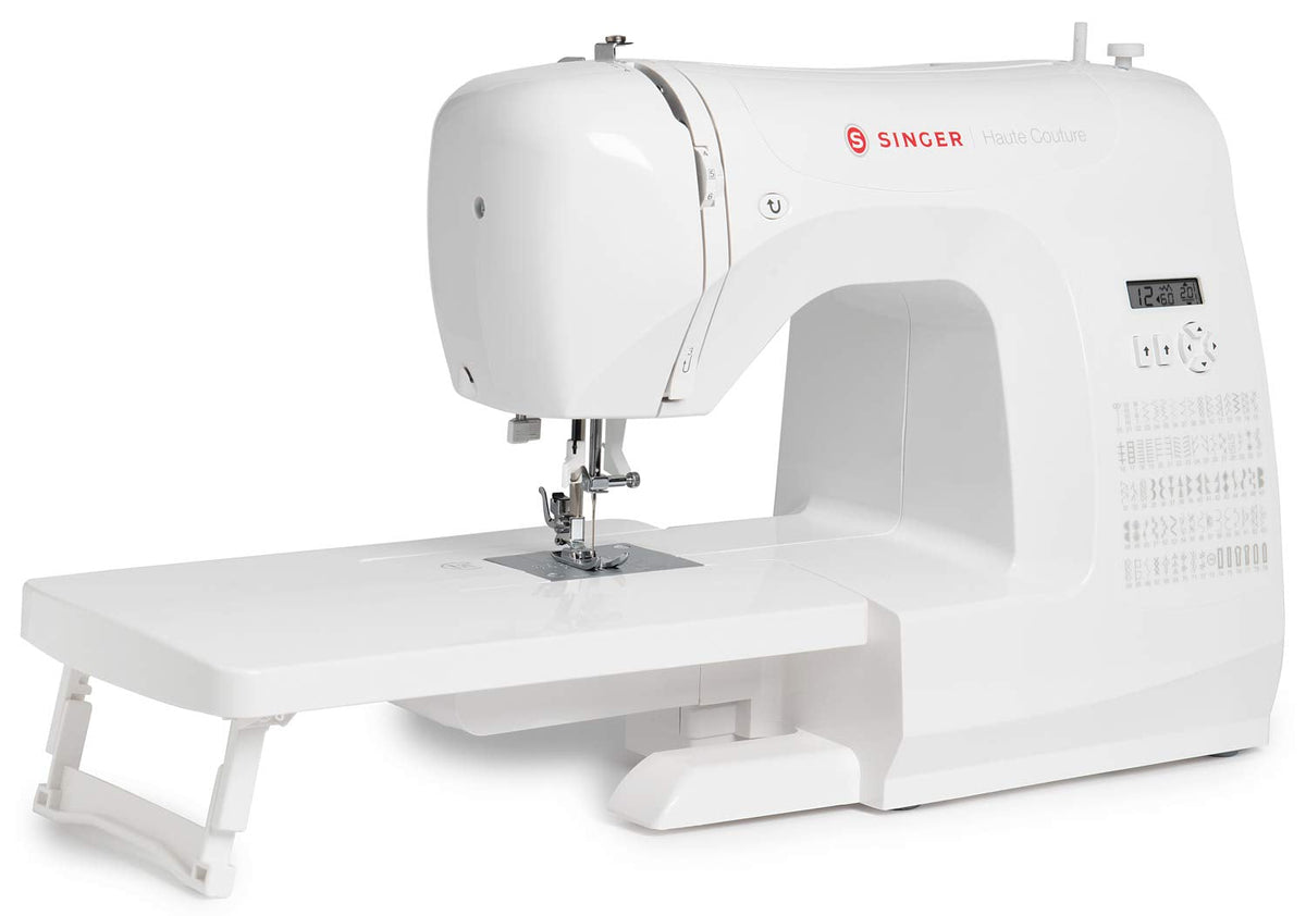 Singer Haute Couture F527C Machine à coudre électronique Professionnelle, 80 points, utilitaires, élastiques, décoratifs, Facile pour Débutants Electrique Portable, Maison