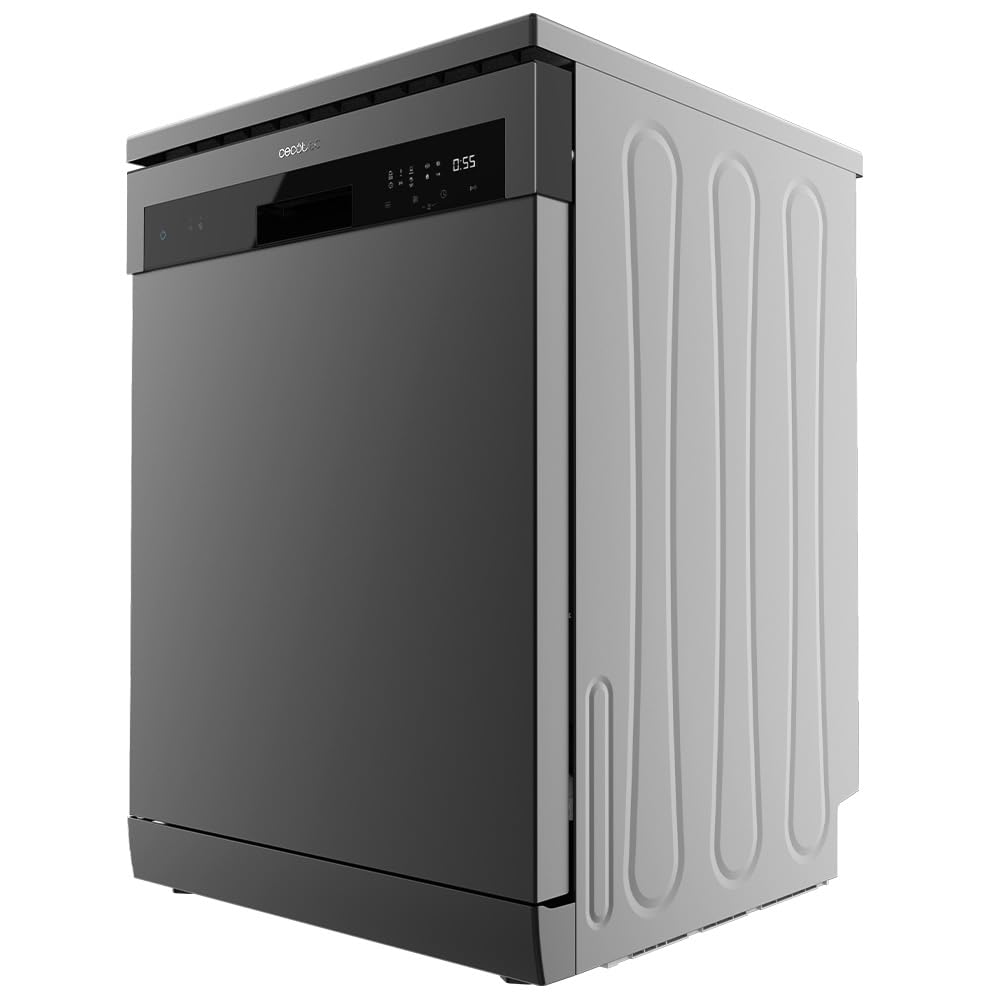 Cecotec Lave-Vaisselle Indépendant de 60 cm Bolero Aguazero 6200 Dark D, 1850W, 14 Couverts, 6 Programmes, Dual Zone Wash, Turbo Dry+, Demi-Charge, Dé