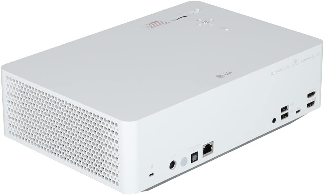 LG CineBeam Vidéoprojecteur LED HU70LS Home Cinema 1500 Lumen, 4K UHD 2160p, Projection Entre 60"~140", webOS 4.5, Bluetooth Audio, Haut-parleurs inté