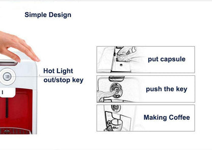 Machine à Café Machine à Café, Machine à Café à Capsules, Machine à Café Entièrement Automatique, Compatible avec Différentes Capsules, Compatible avec le Bureau à Domicile, 19 Intéressant, HUANGHAI