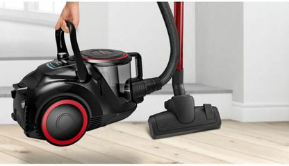 Bosch Electroménager Série 6, BGS41POW1, aspirateur traîneau sans Sac, capacité de 2,4L, variateur de Puissance à la poignée, Rayon d'action de 10 m, Niveau sonore 72 DB, Noir