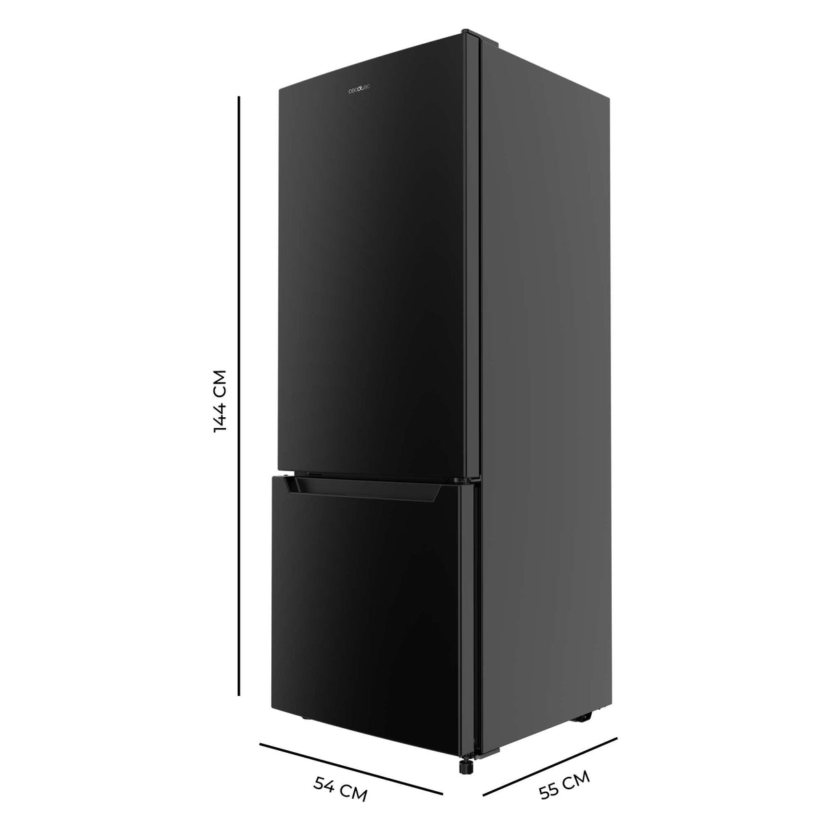 Cecotec Réfrigérateur combinés Bolero CoolMarket Combi 205 DF Black. 117L, 169x54cm, Defrost, Classe E, Fast Cooling.