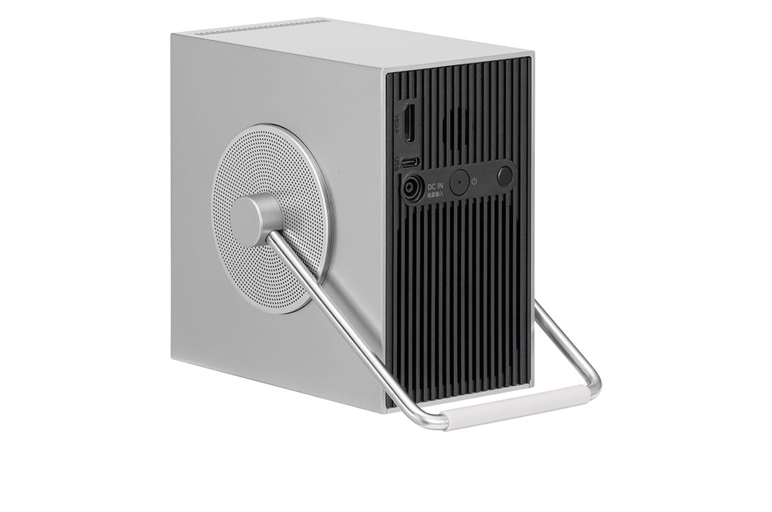 LG CineBeam Portable Vidéoprojecteur HU710PB Design Compact pour Home Cinema, 500 Lumen, 4K UHD, Projection Entre 50"~120", LG Smart webOS 6.0, Bluetooth et Haut-parleurs intégrés