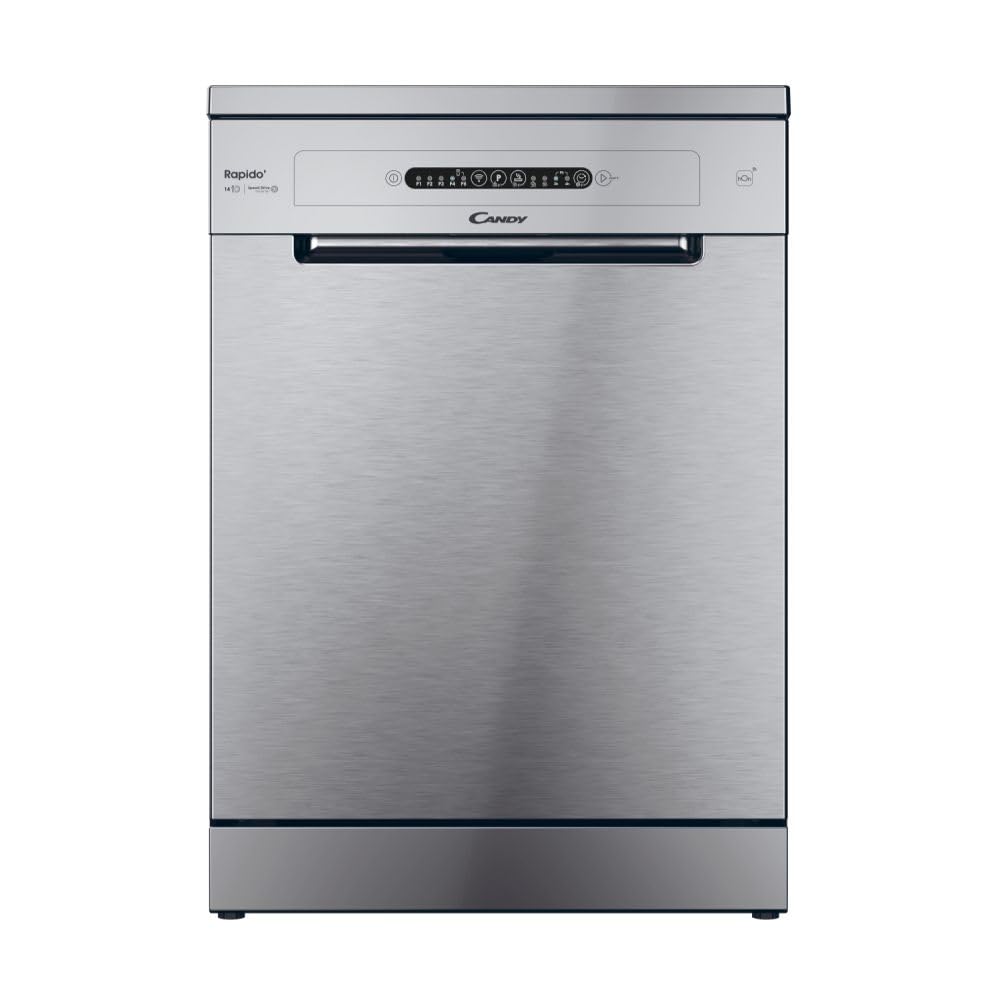 CANDY - Lave-Vaisselle - Rapido - 14 Couverts - Classe Énergétique E - Maxi Cuve, Wash & Dry 35 min, Ouverture Automatique, Contrôle à Distance - Blanc - 60 x 85 cm - Modèle CF 4E7L0A
