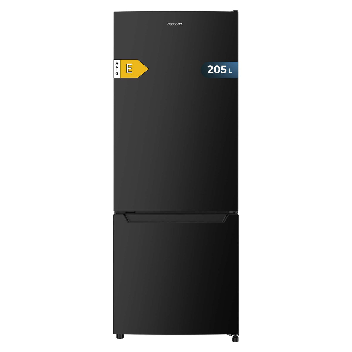 Cecotec Réfrigérateur combinés Bolero CoolMarket Combi 205 DF Black. 117L, 169x54cm, Defrost, Classe E, Fast Cooling.