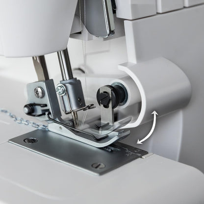 Cecotec Machine à Coudre Bellecouture Overlock, Vitesse 1100 tr/min, Pression du Pied-De-Biche Réglable, Entraînement Différentiel, Fonctions de Point à 4 Fils et Kit d'Accessoires
