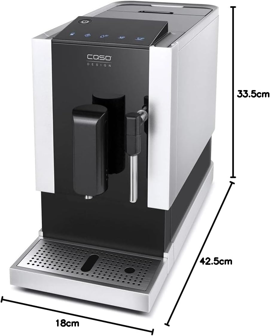 CASO Café Crema One - Machine à café automatique design, système de chauffage innovant, broyeur conique extra-silencieux en acier inoxydable, pour espresso, cappuccino, latte macchiato, etc.