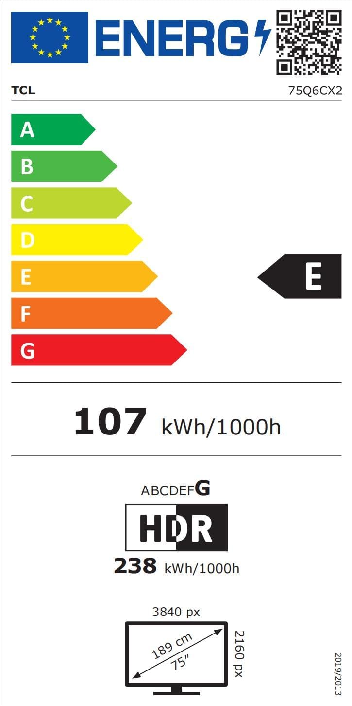 TCL 75Q6C QD-Mini LED TV, 4K HDR Premium 1000nits, Smart TV alimenté par Google (Dolby Vision IQ et Atmos, système Audio Onkyo 2.1, Motion Clarity Pro 144Hz, contrôle Vocal Mains Libres)