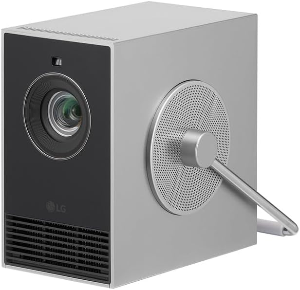 LG CineBeam Portable Vidéoprojecteur HU710PB Design Compact pour Home Cinema, 500 Lumen, 4K UHD, Projection Entre 50"~120", LG Smart webOS 6.0, Bluetooth et Haut-parleurs intégrés