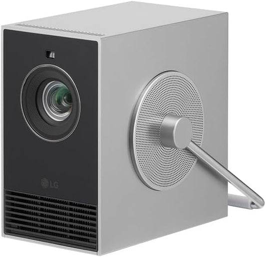 LG CineBeam Portable Vidéoprojecteur HU710PB Design Compact pour Home Cinema, 500 Lumen, 4K UHD, Projection Entre 50"~120", LG Smart webOS 6.0, Bluetooth et Haut-parleurs intégrés