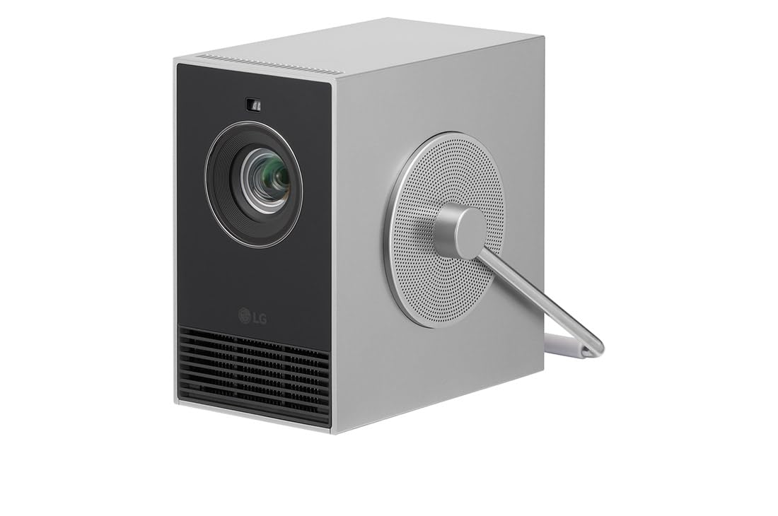 LG CineBeam Portable Vidéoprojecteur HU710PB Design Compact pour Home Cinema, 500 Lumen, 4K UHD, Projection Entre 50"~120", LG Smart webOS 6.0, Bluetooth et Haut-parleurs intégrés