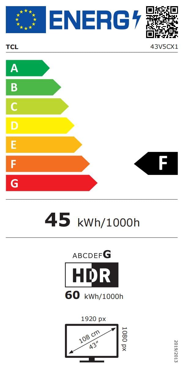TCL 43V5C – TV QLED Direct LED Smart Full HD 43" avec Android TV & HDR - Compatible avec Google Cast & Google Home, Design Mince
