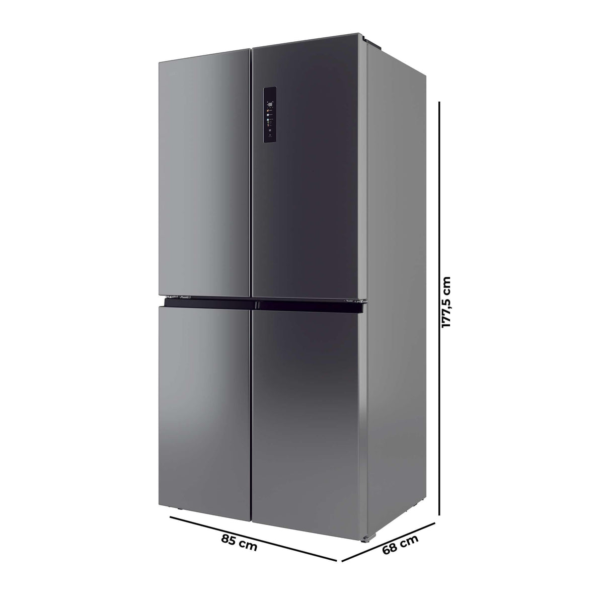 Cecotec Réfrigérateur 4 Portes No Frost Bolero CoolMarket 4D 503 Inox E, 503L, Hauteur 177,5 cm et 85,3 cm Largeur, MetalFlexCooling, Compresseur Inve