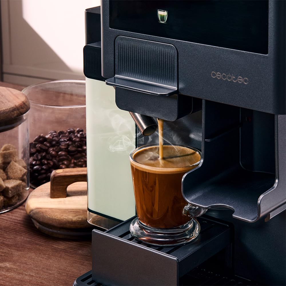 Cecotec Cafetière à Capsules Freestyle Grind & Latte. 1400W, 20 Bars, Multi-capsules, Café en Grains 40g, Moulin Conique, Réservoir d'Eau 1,6L, 300ml