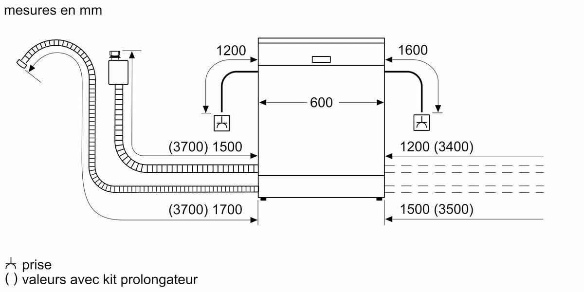 Bosch SMS4EMW01F, Série 4, Lave-vaisselle 60 cm, Pose libre, Blanc